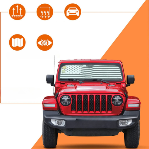 Zonnescherm Voorruit Amerikaanse Vlag — Unieke Stijl En Warmtebescherming