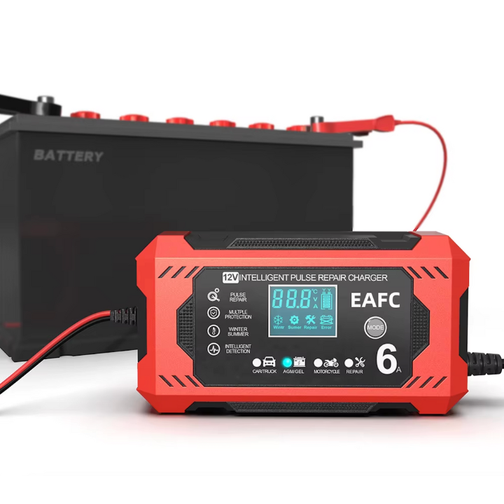 شاحن بطارية سيارة ذكي 12V/24V - شاشة LCD & حماية تلقائية