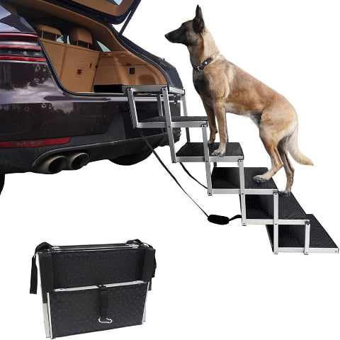 Escaleras Plegables Para Perros — Acceso Fácil Al Maletero Del Coche