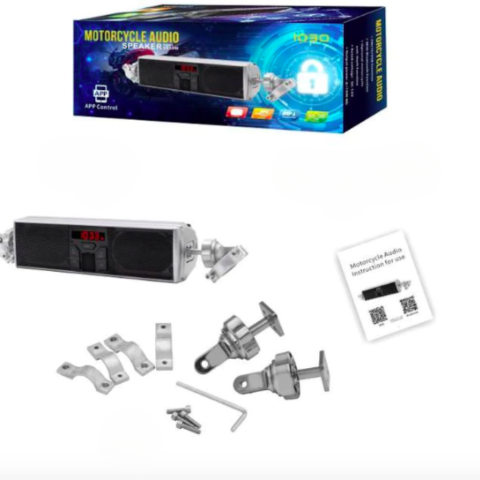 Motorfiets luidspreker met stuurbevestiging — Ideaal voor uw ritten met muziek