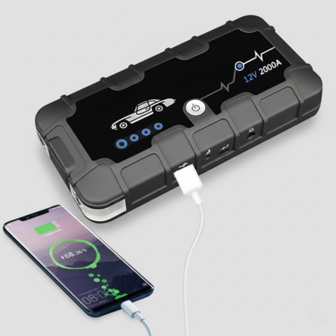 12V 2000A Akkumulátor Indító — Gyors Töltés & Többfunkciós