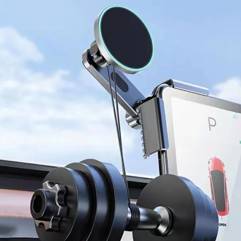 Phone Support For Tesla — Magnetic Mount And Wireless Charging