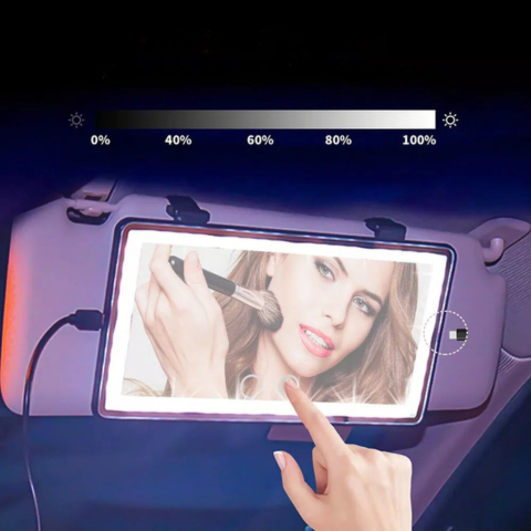 車用サンバイザーLEDミラー - 調整可能で充電式の照明