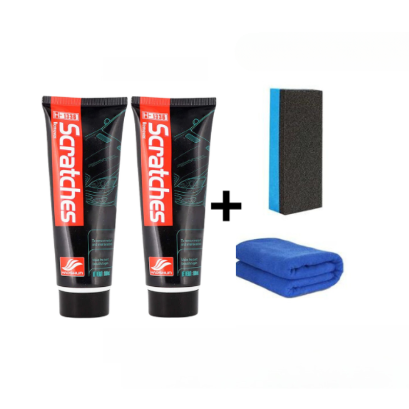 Kit Ștergător de zgârieturi auto – Cremă renovatoare pentru vopsea + Tampon aplicator