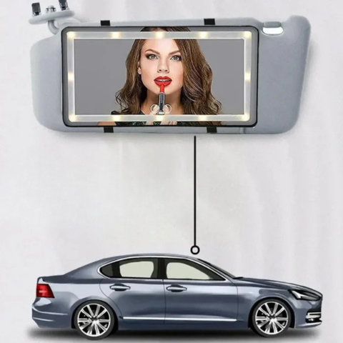 Led Car Make Up Mirror - Diseño Compacto y Luz Ajustable