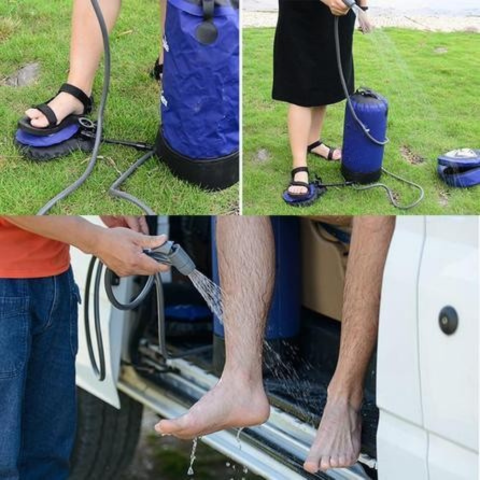 Duș portabil de camping - igienă în aer liber și dimensiuni compacte