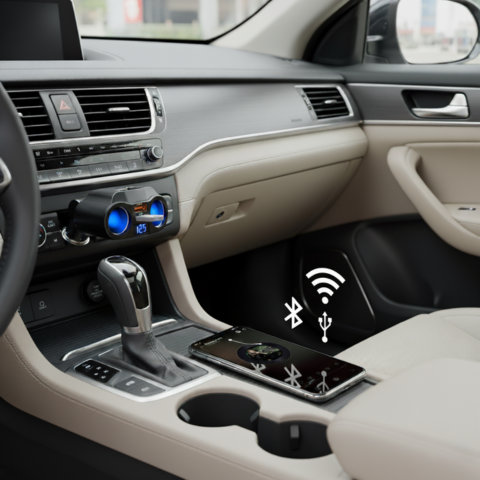 Auto Zigarettenanzünder-Adapter - Dual USB Port & Digital Display