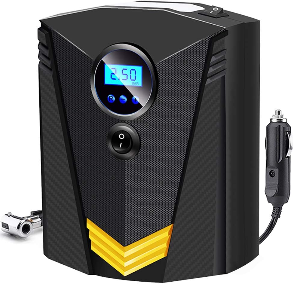 Compresor de aer portabil pentru mașină/moto/bicicletă – brichetă 12V + ecran digital