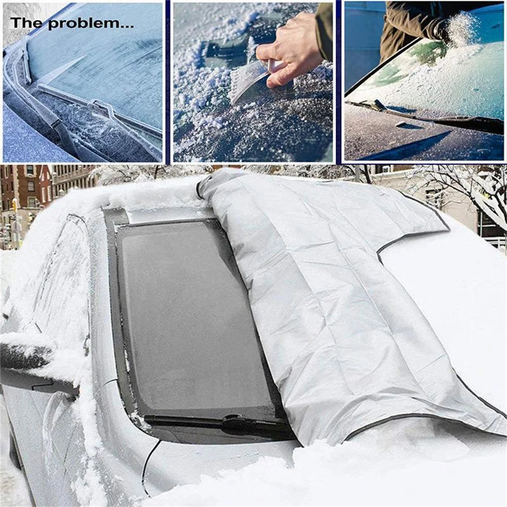 マグネティックカバー フロントガラス — 霜と雪からの保護 
