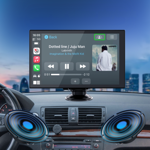 Ecran tactil portabil — GPS, muzică și control vocal 