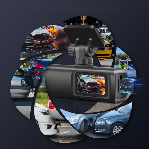 Dashcam Dublu Obiectiv – Supraveghere Totală și Conexiune WiFi 