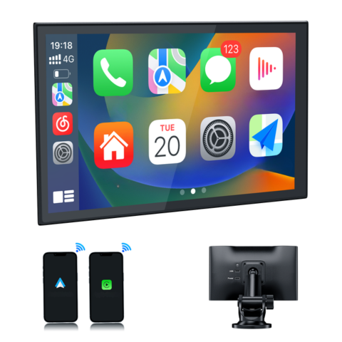 Ecran tactil portabil — GPS, muzică și control vocal 