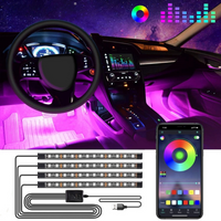 ערכת LED לאווירה לרכב – אורות רב-צבעוניים מגיבים לקול 