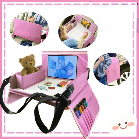 Reiseplatte für Kindersitz — Komfort und integrierter Stauraum 