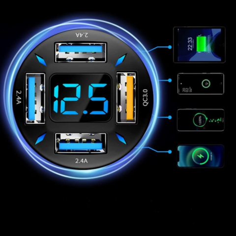 Universal Cigarette Lighter Charger and Multi-USB 