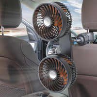 Double Head Car Fan — Rechargeable and Adjustable 