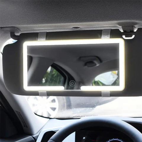 Auto Spiegel Met LED Verlichting - Verstelbare Verlichtingsniveaus 