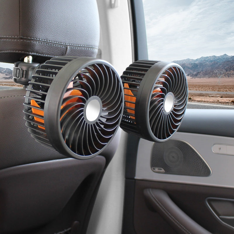 Double Head Car Fan — Rechargeable and Adjustable 